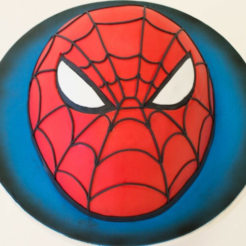 Spiderman hoofd (vormtaart)