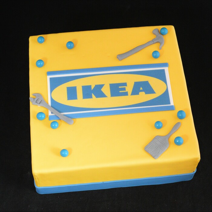Taarten met Bedrijfs logoLogo Ikea (voorbeeld)