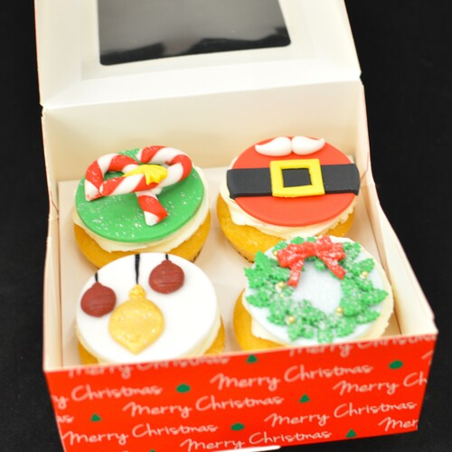 Kerst Cupcake box Deluxe (4 st)